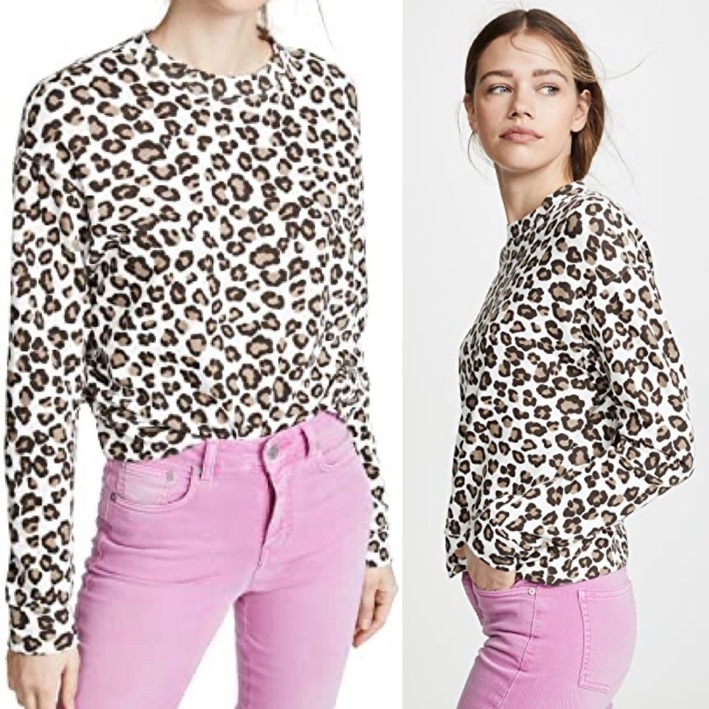monrow • leopard crewneck sweatshirt
